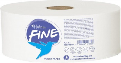 Toalettpapír, 2 rétegű, 19 cm átmérő, VICTORIA HYGIENE, "Fine Mini Jumbo", fehér