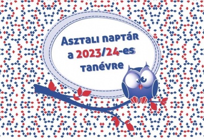Naptár, diák, asztali, álló, REALSYSTEM, 2023/2024 tanév