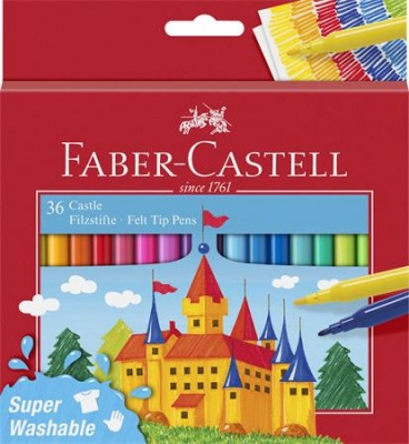 Filctoll készlet, FABER-CASTELL, 36 különböző szín "Castle"